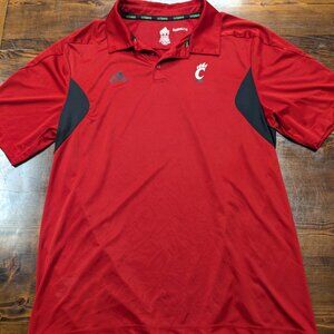 Adidas Cincinnati Bearcats ClimaCool Golf Polo Shirt Men's L Red & Black